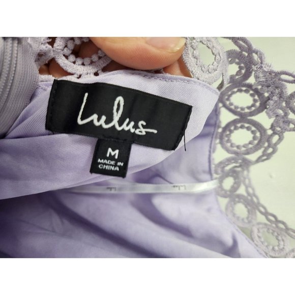 Lulus Womens Any Sway Shape or Form Mini Dress Size Medium Purple Lace Halter - Picture 8 of 10
